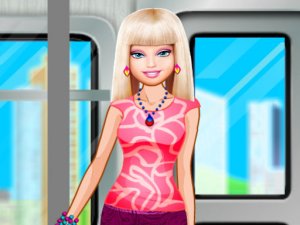 Barbie On The Train Dress Up Game