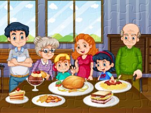 Family Dinner Jigsaw Puzzle Game